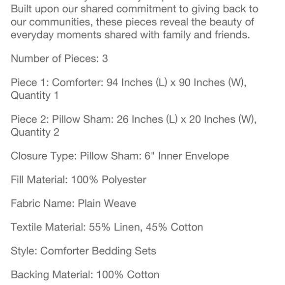 HEARTH&HAND linen blend comforter and set of shams JET GRAY - Picture 5 of 5